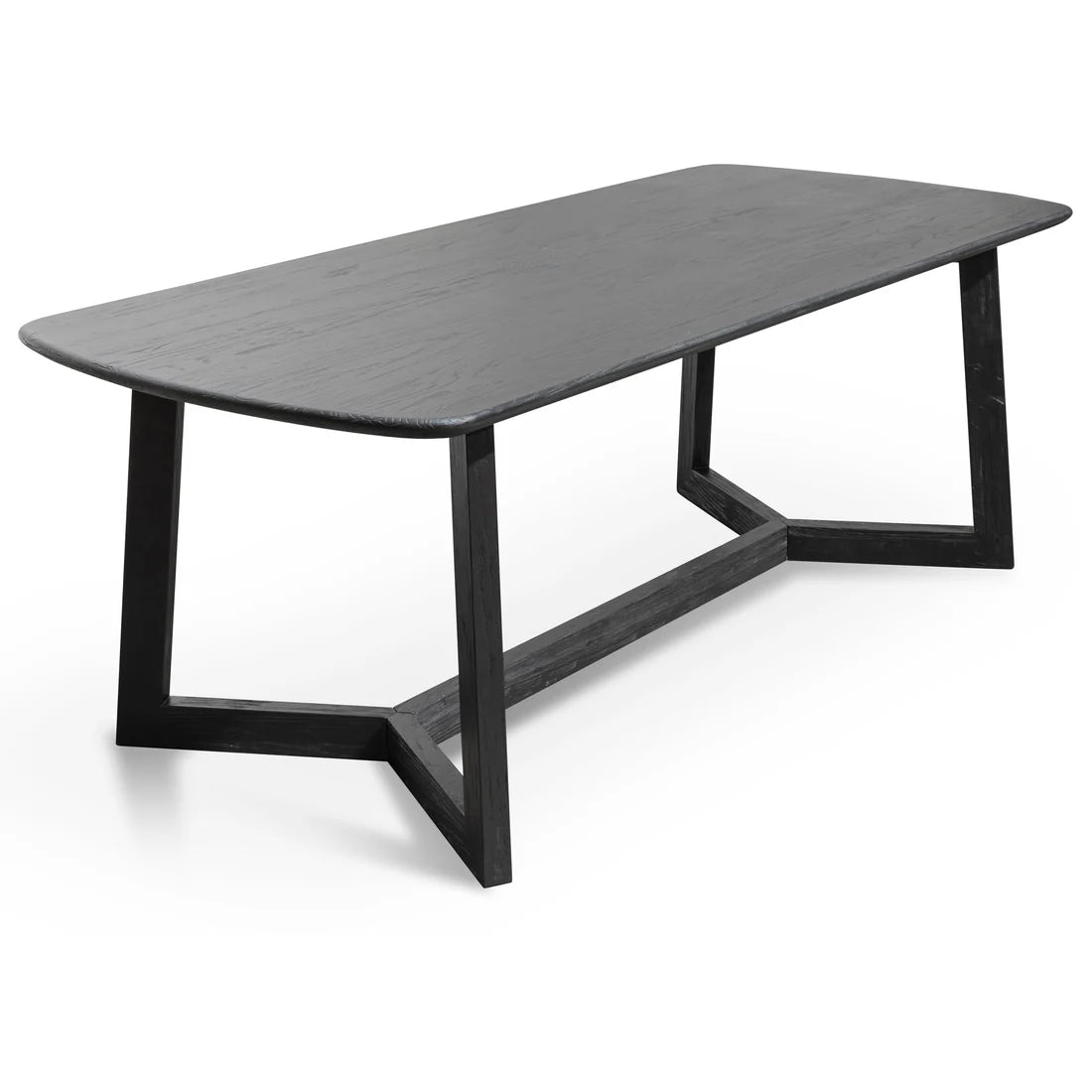 Braun | 2.2m Rectangular Black Wooden Dining Table