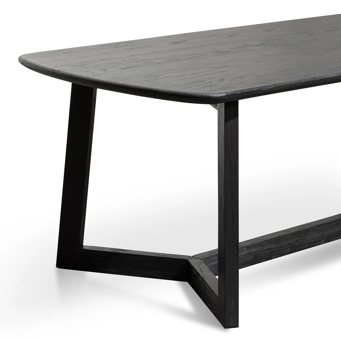 Braun | 2.2m Rectangular Black Wooden Dining Table