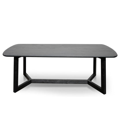 Braun | 2.2m Rectangular Black Wooden Dining Table