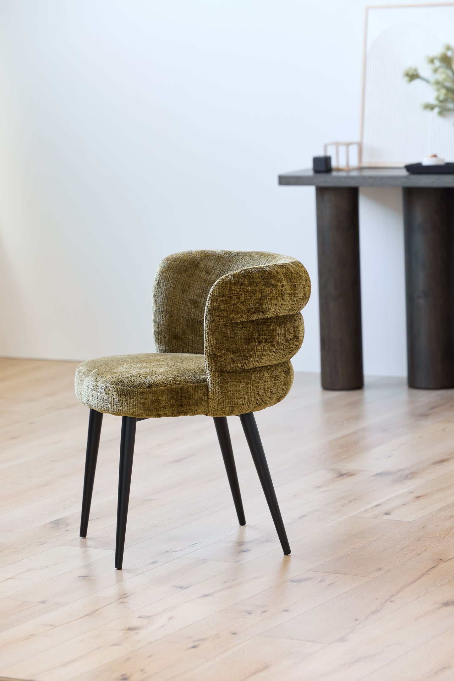 Brookvale Latte Moss Fabric Modern Dining Chair | Moss