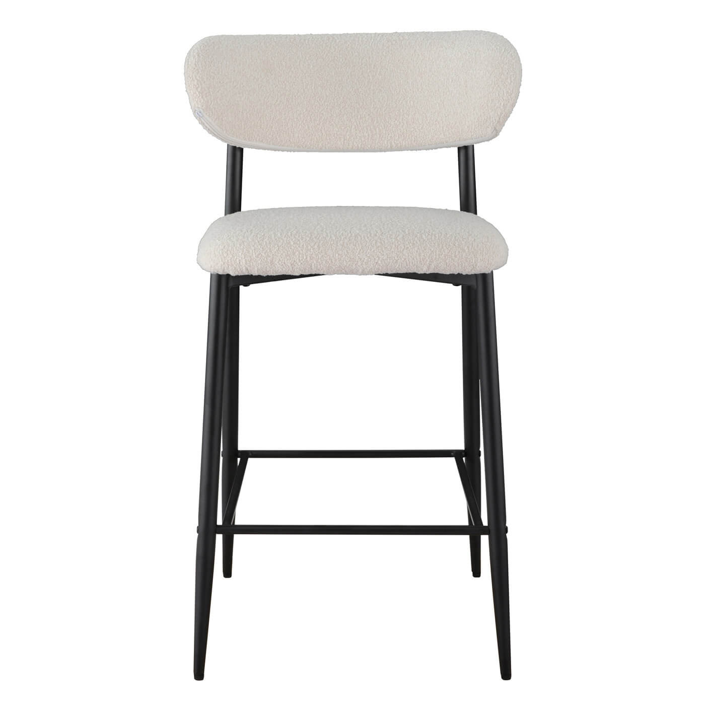 Buller | Mid Century Off White Boucle Fabric Bar Stools | Set Of 2 | White