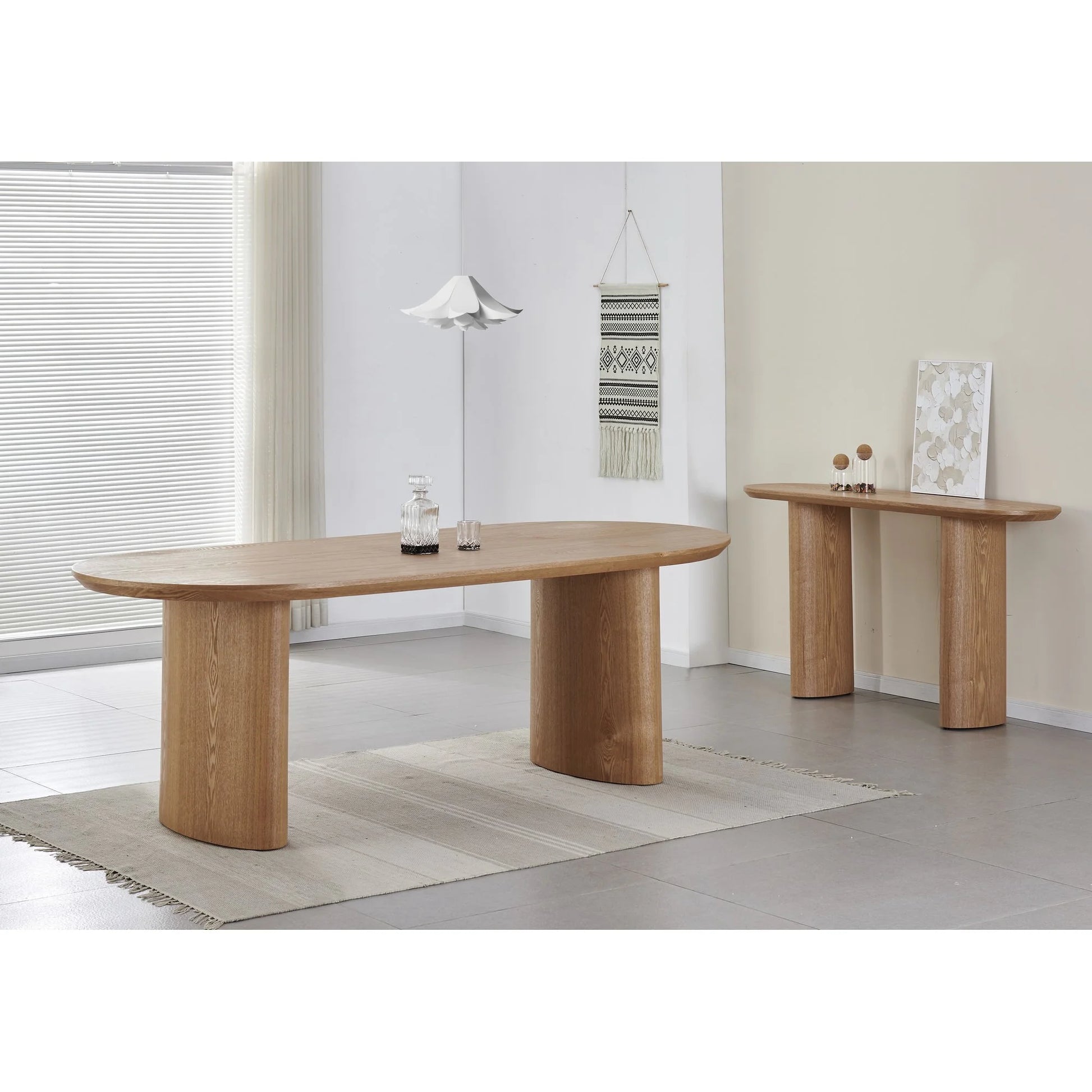 Callula | Coastal Natural Oval 2.2m Wooden Dining Table | Natural