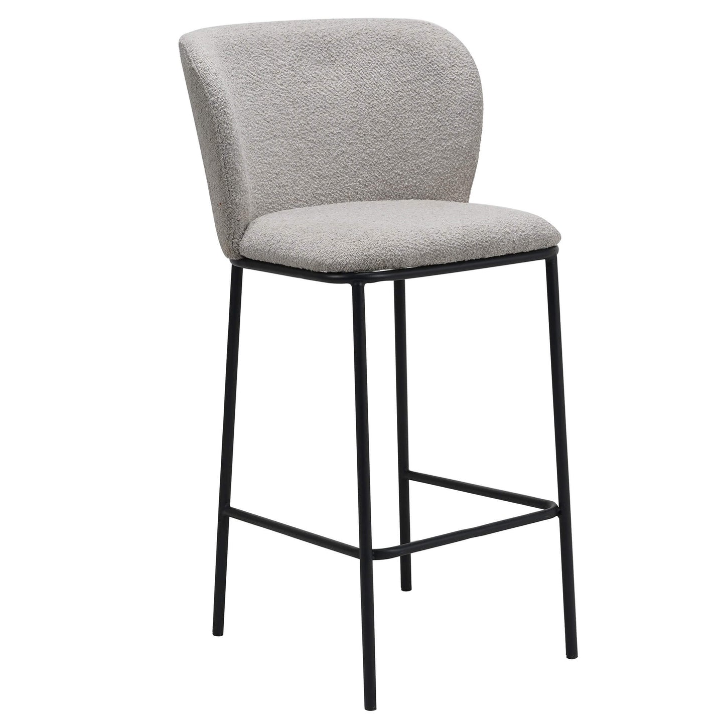 Canterbury | Latte White Fabric Modern Bar Stools | Set Of 2 | Latte