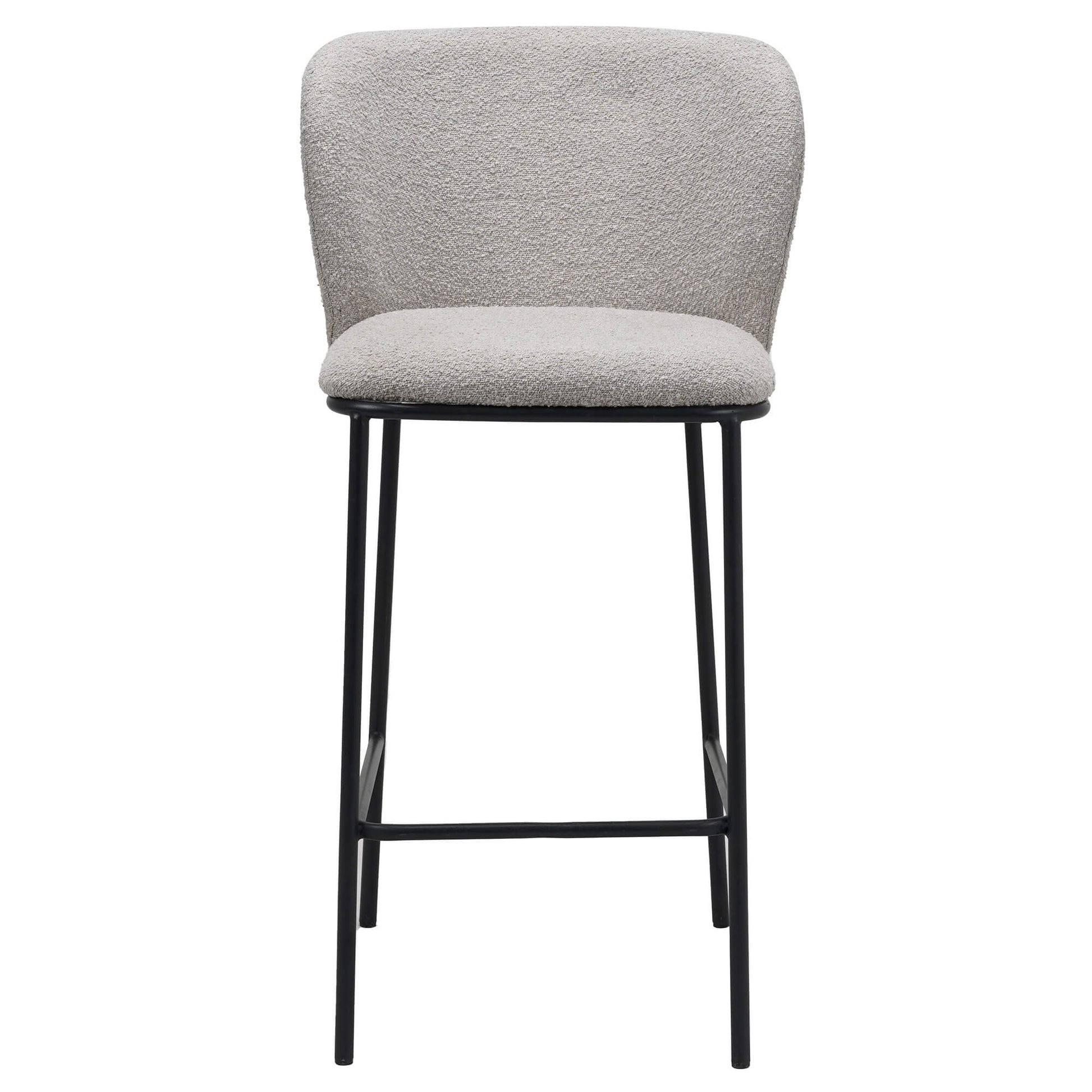 Canterbury | Latte White Fabric Modern Bar Stools | Set Of 2 | Latte