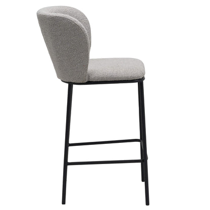 Canterbury | Latte White Fabric Modern Bar Stools | Set Of 2 | Latte