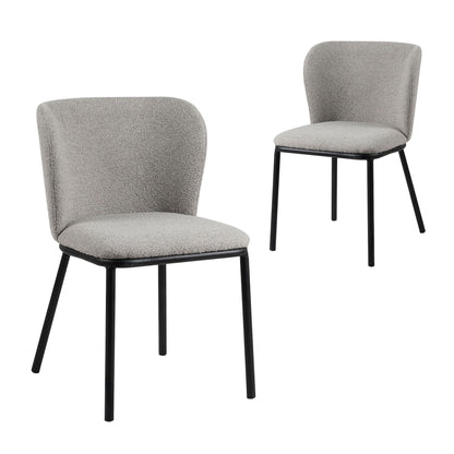 Canterbury | Latte White Fabric Modern Dining Chairs | Set of 2 | Latte