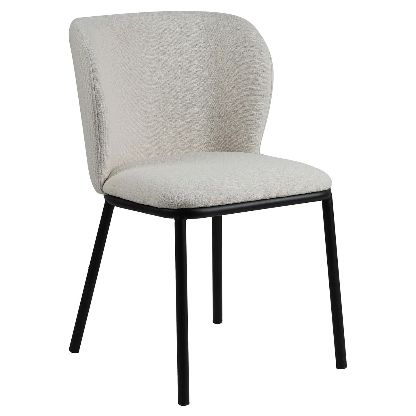 Canterbury | Latte White Fabric Modern Dining Chairs | Set of 2 | White