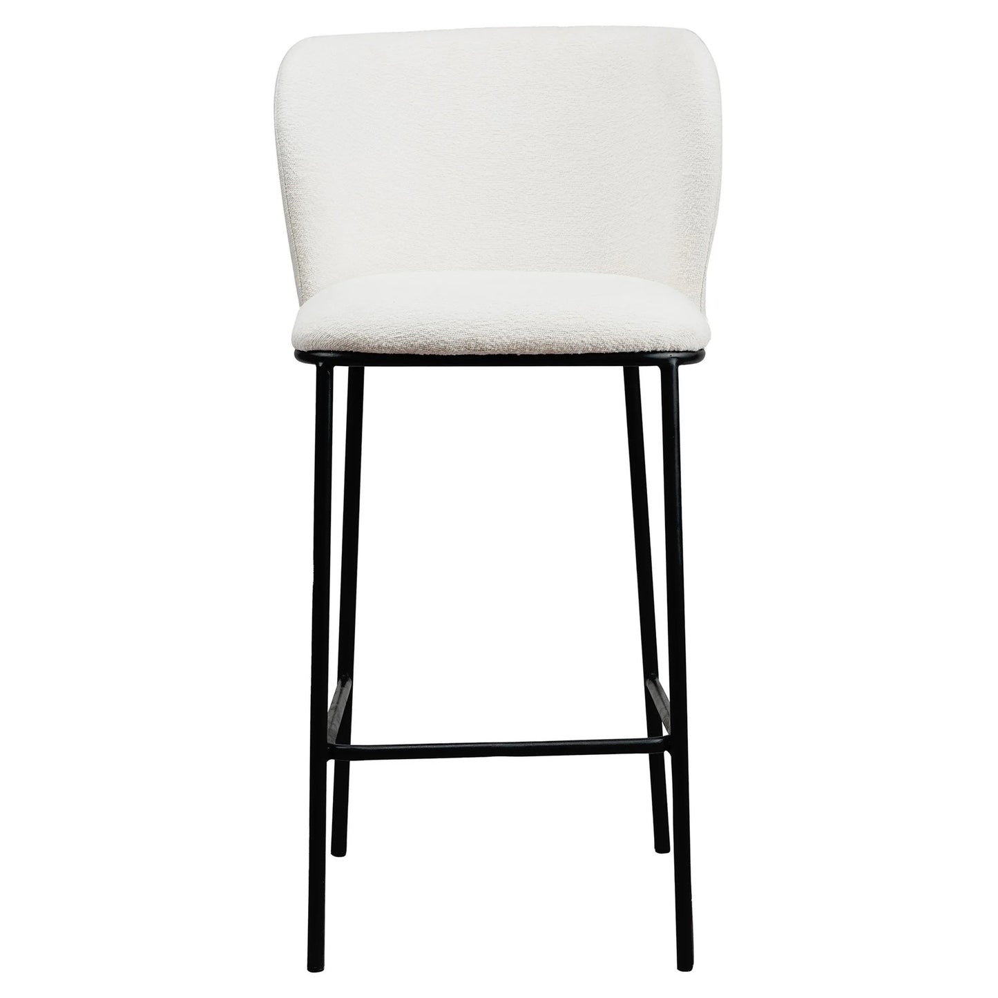 Canterbury | Latte White Fabric Modern Bar Stools | Set Of 2 | White