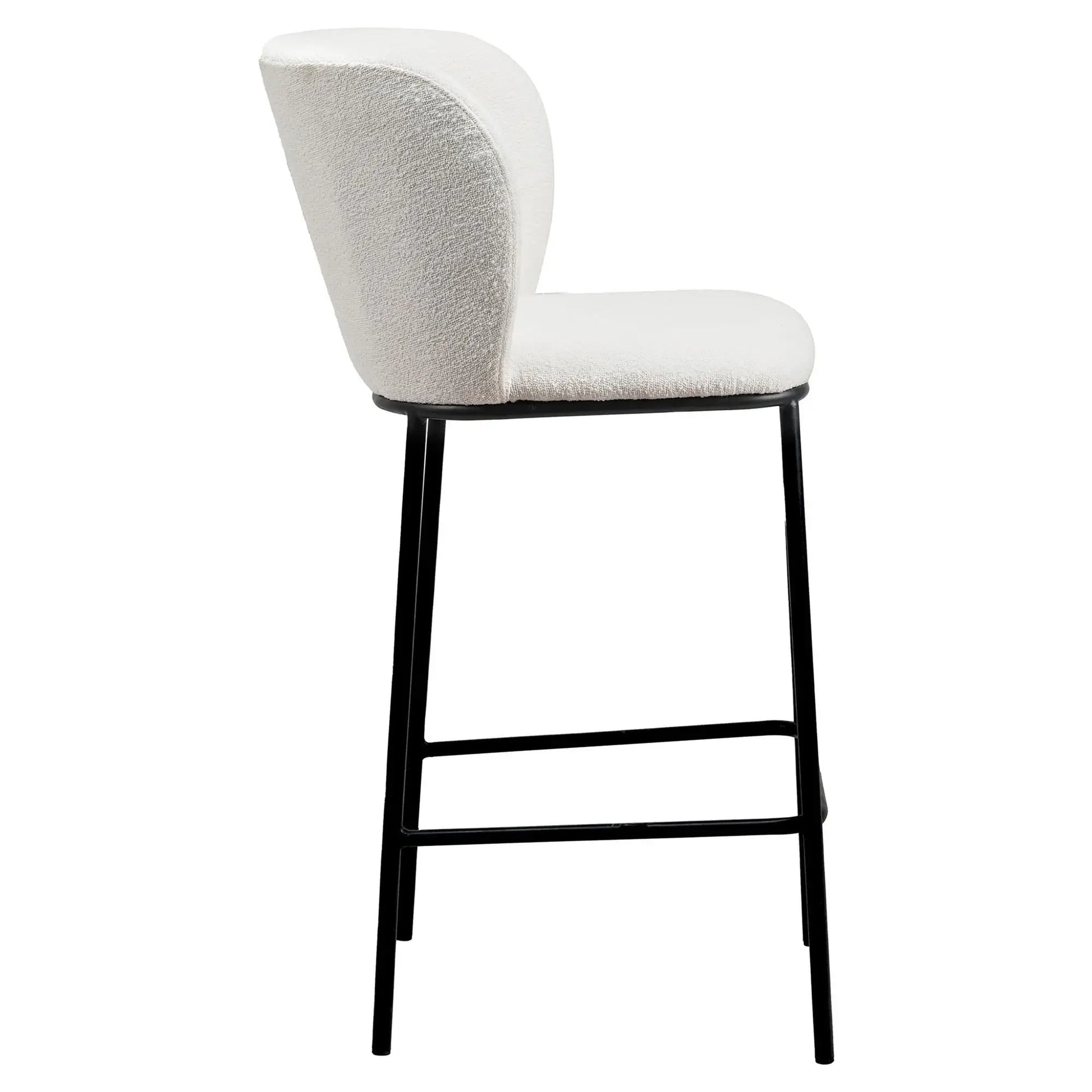 Canterbury | Latte White Fabric Modern Bar Stools | Set Of 2 | White