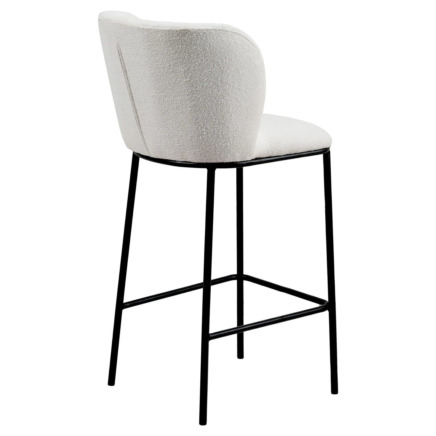 Canterbury | Latte White Fabric Modern Bar Stools | Set Of 2 | White