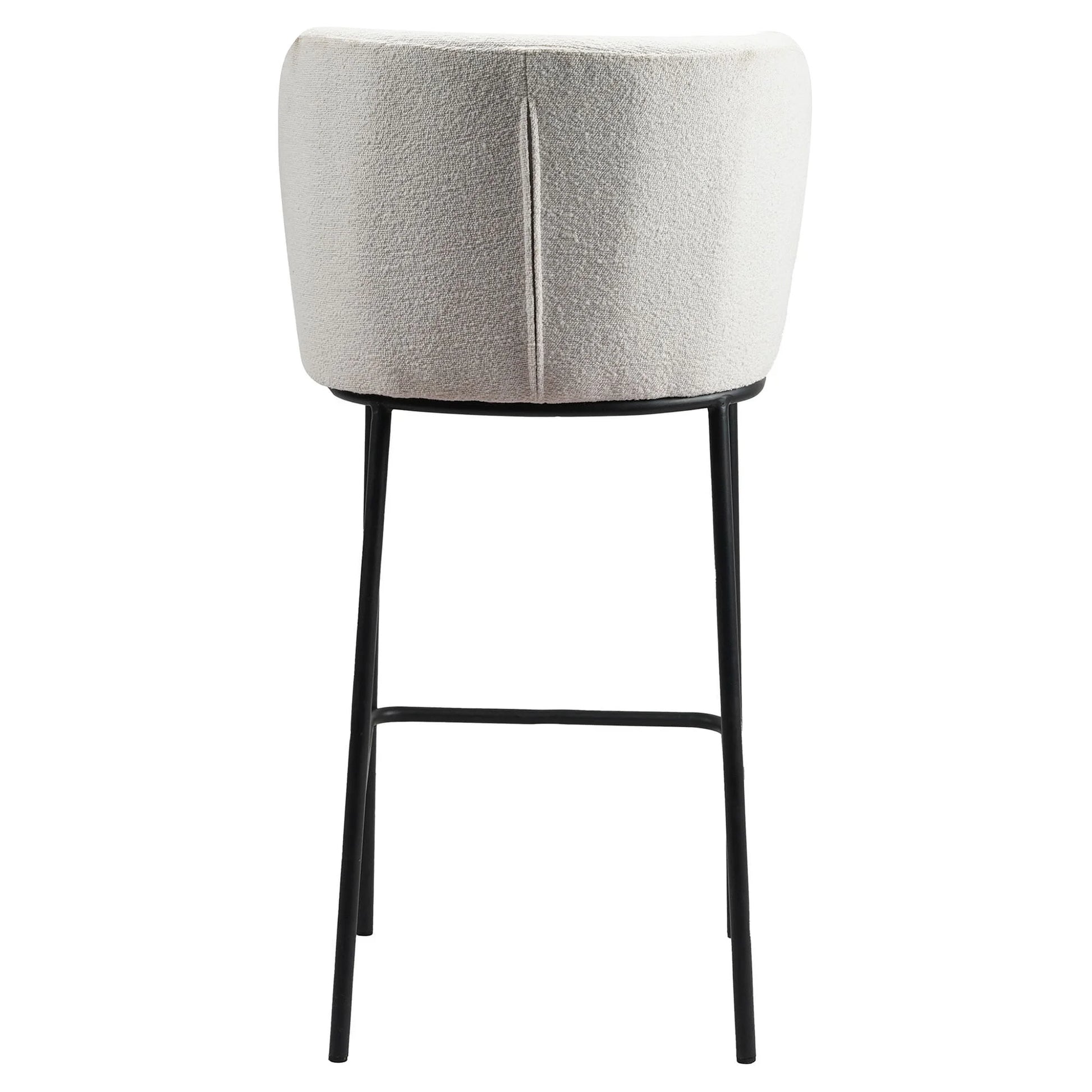 Canterbury | Latte White Fabric Modern Bar Stools | Set Of 2 | White