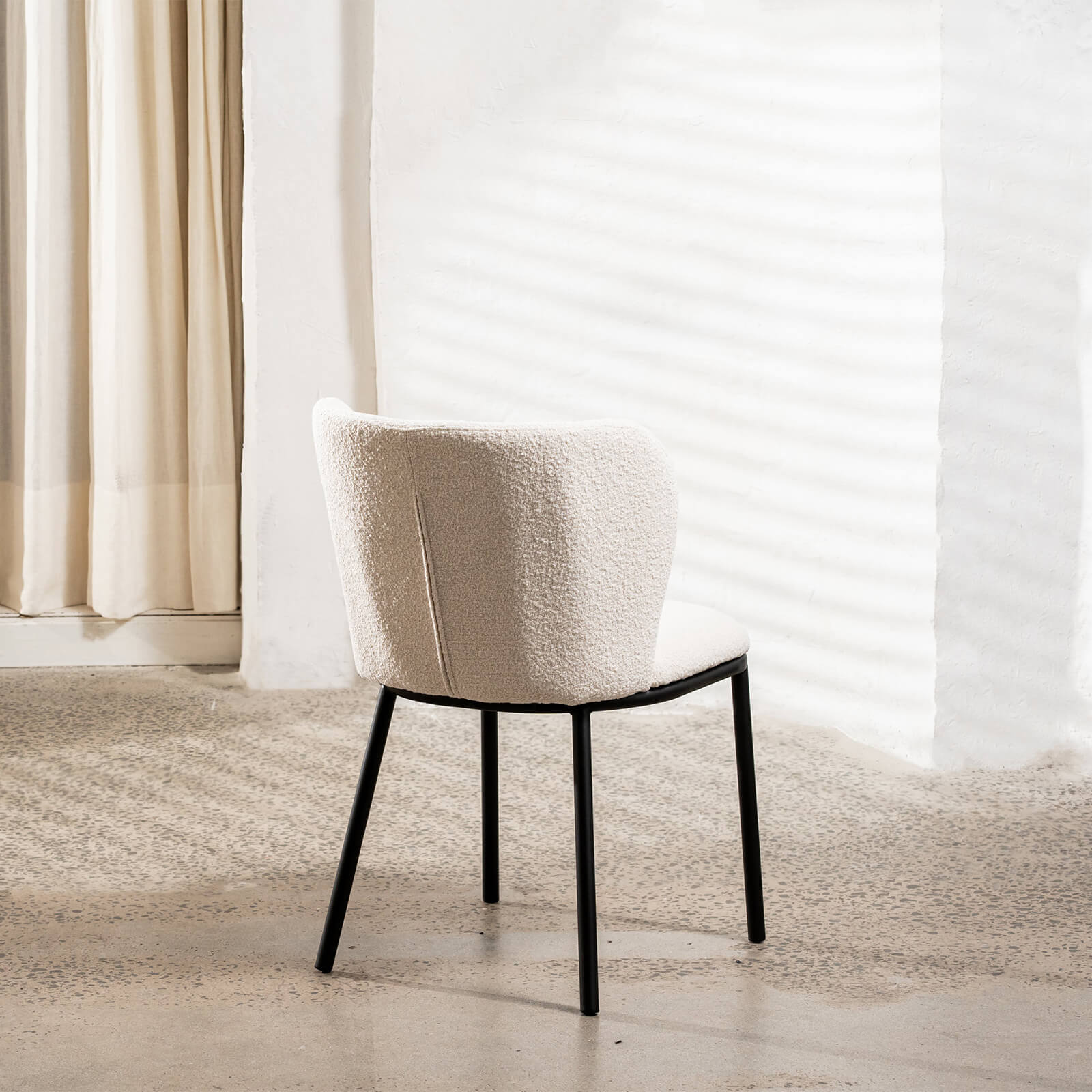 Canterbury | Latte White Fabric Modern Dining Chairs | Set of 2 | White
