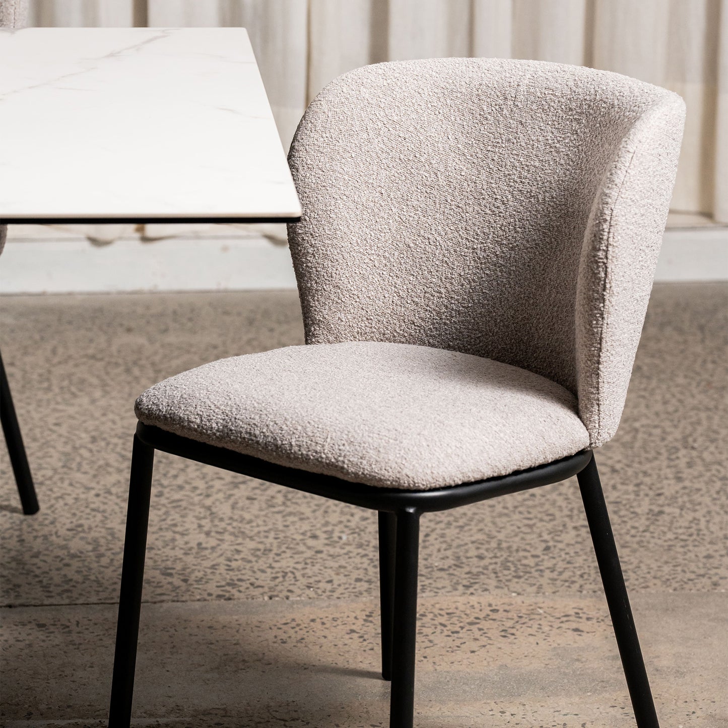 Canterbury | Latte White Fabric Modern Dining Chairs | Set of 2 | White