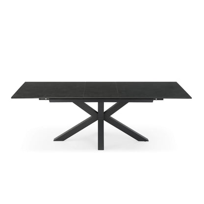 Caspian | Black Ceramic Rectangular 8 Person 2.2m Extension Dining Table | Blizzard