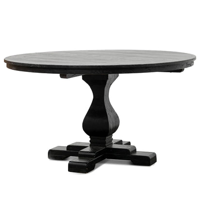 Chadwick | 1.4m Natural Wooden Round Dining Table | Black