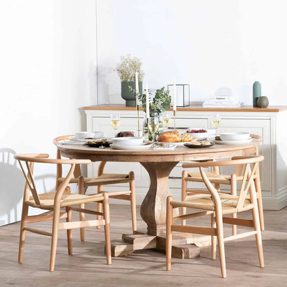 Chadwick | 1.4m Natural Wooden Round Dining Table