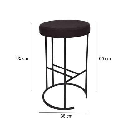 Conondale | Contemporary Metal Fabric Bar Stools | Black