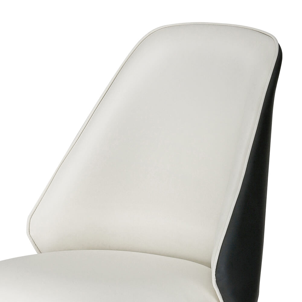 Cooper | Modern Beige and Black PU Leather Dining Chairs | Set of 2 | White