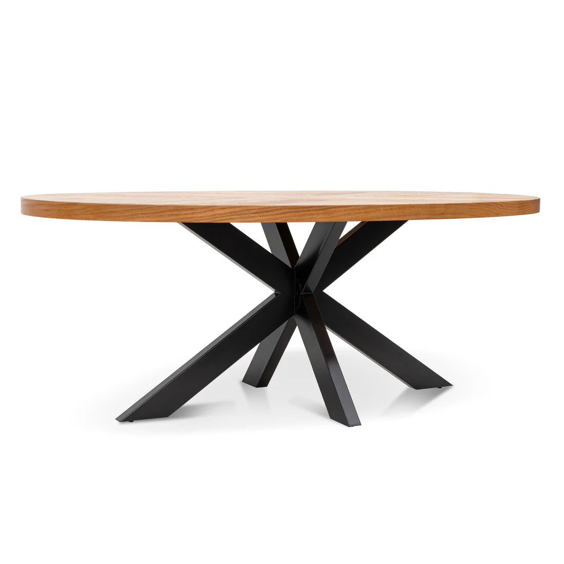 Coventry | 6 Seater 2m Metal Round Natural Wooden Dining Table