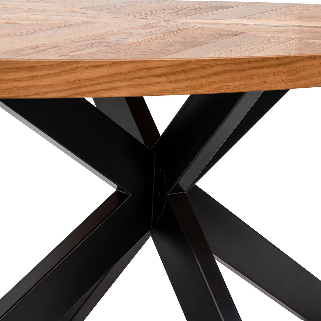 Coventry | 6 Seater 2m Metal Round Natural Wooden Dining Table