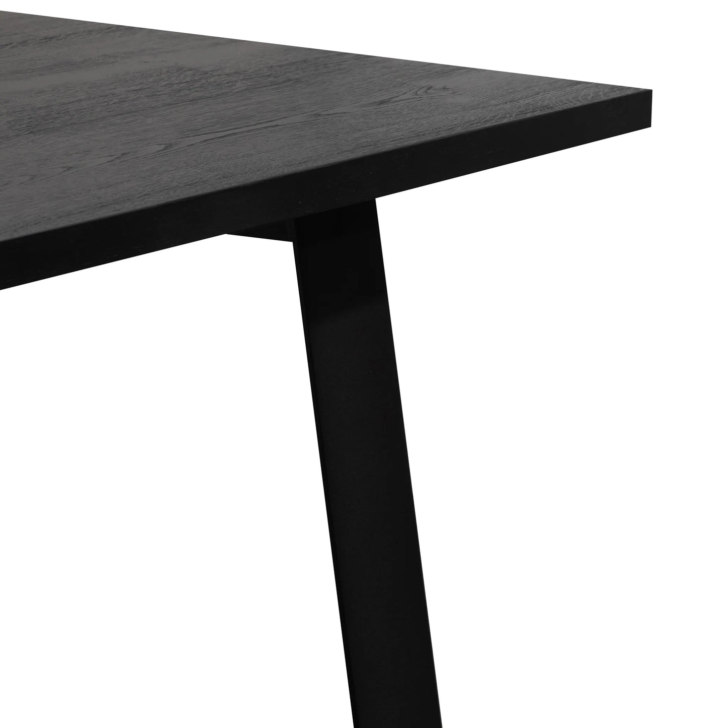 Davenport | 2.2m Metal Oak Rectangular Wooden Dining Table | Black