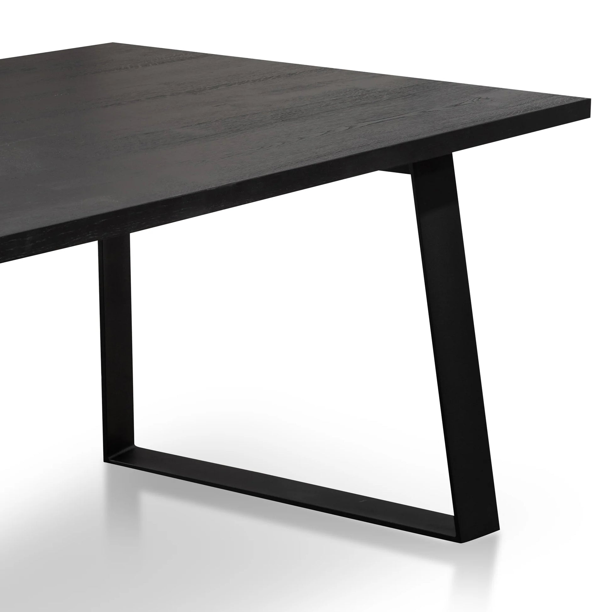 Davenport | 2.2m Metal Oak Rectangular Wooden Dining Table | Black