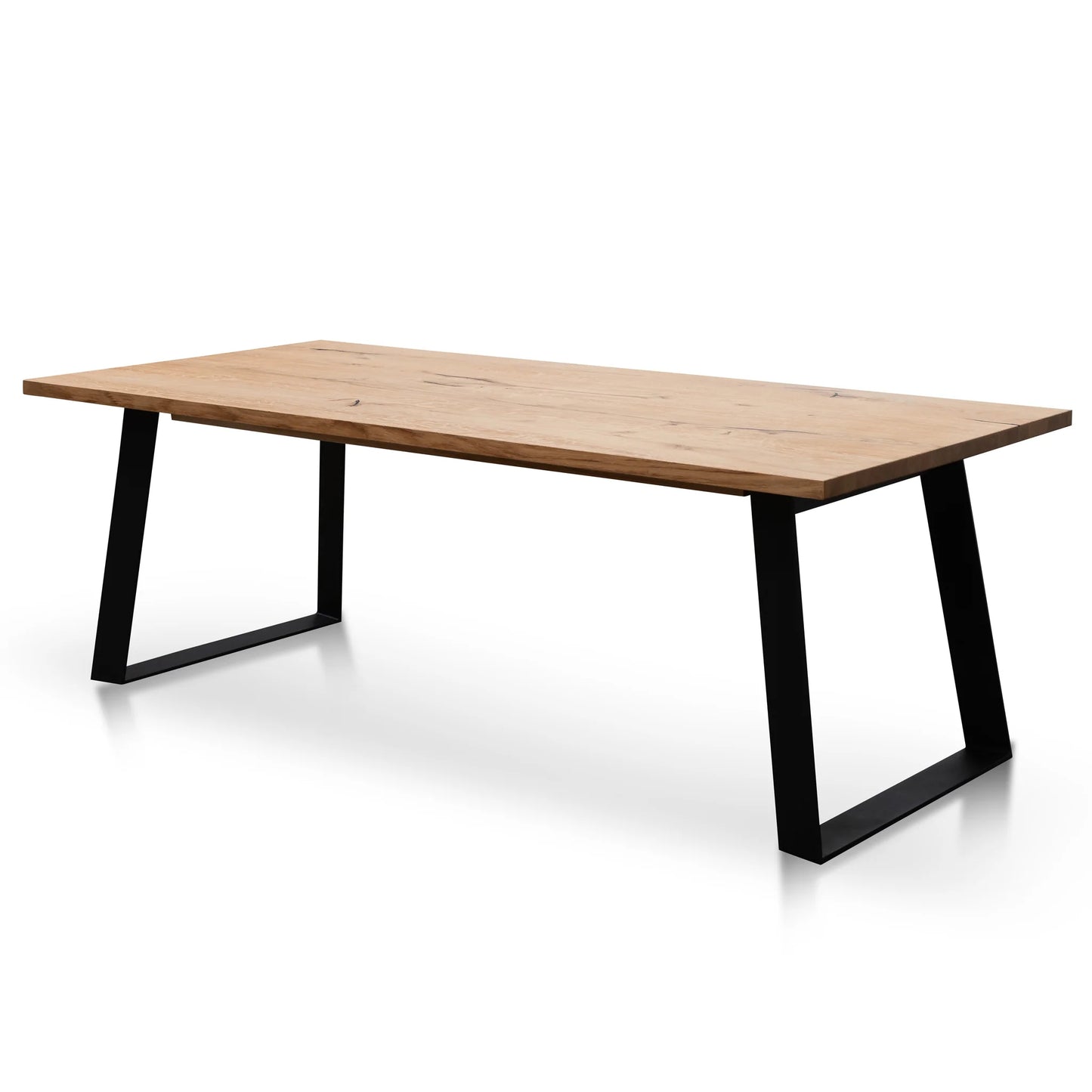 Davenport | 2.2m Metal Oak Rectangular Wooden Dining Table | Natural