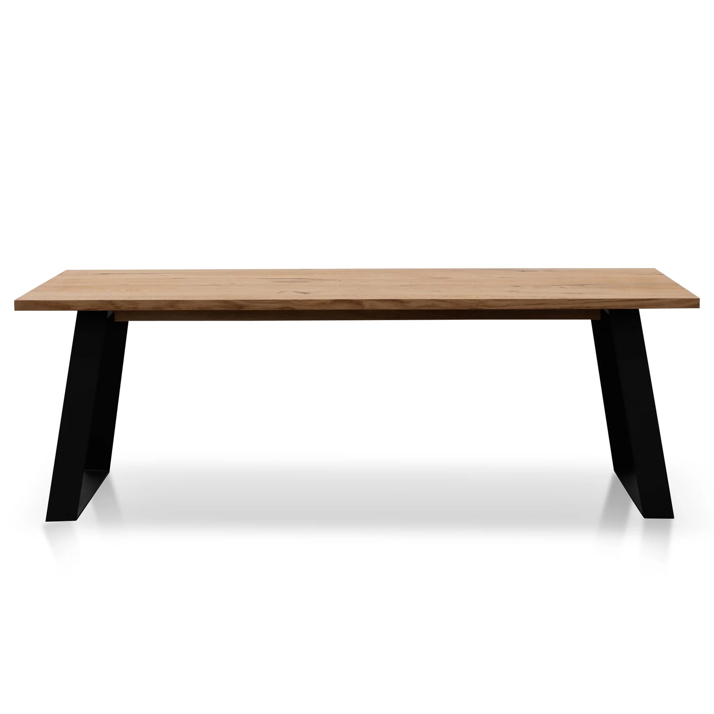 Davenport | 2.2m Metal Oak Rectangular Wooden Dining Table | Natural
