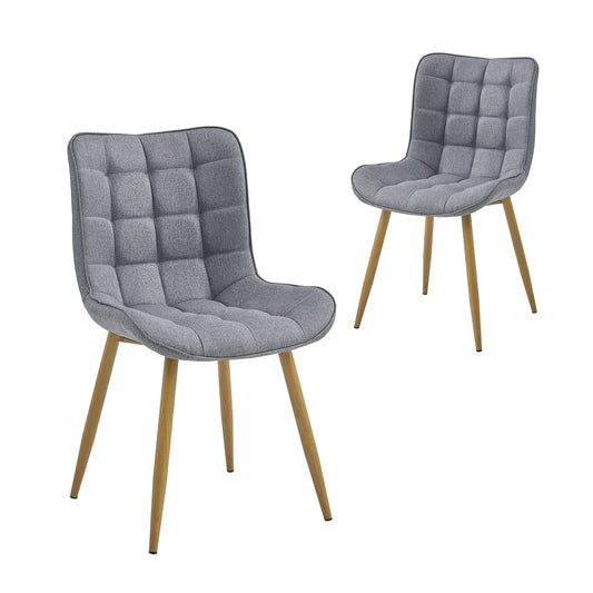 Domaine | Ash Taupe Fabric Modern Dining Chairs | Set Of 2 | Ash