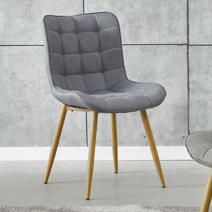 Domaine | Ash Taupe Fabric Modern Dining Chairs | Set Of 2 | Ash