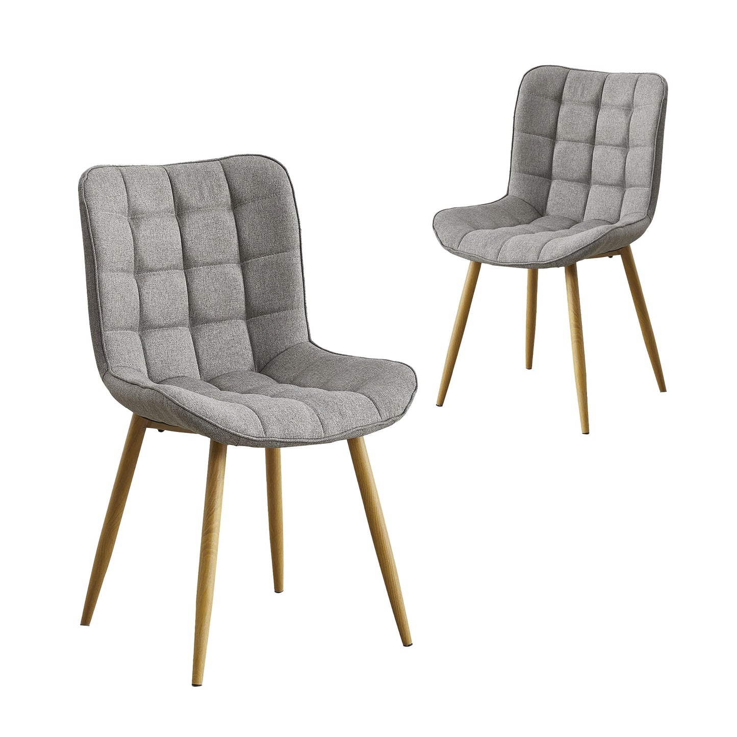 Domaine | Ash Taupe Fabric Modern Dining Chairs | Set Of 2 | Taupe