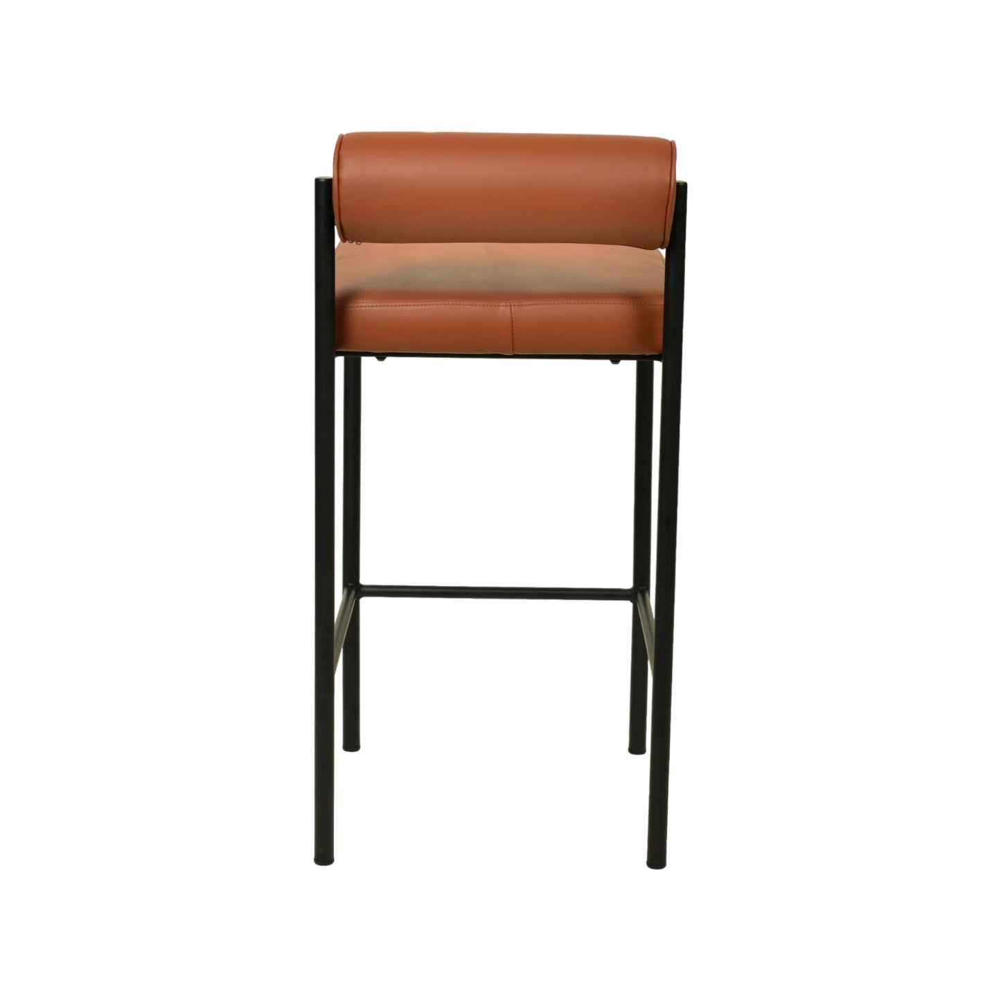 Duxton | Modern Metal Boucle Fabric PU Leather Bar Stools | Set Of 2 | Brown