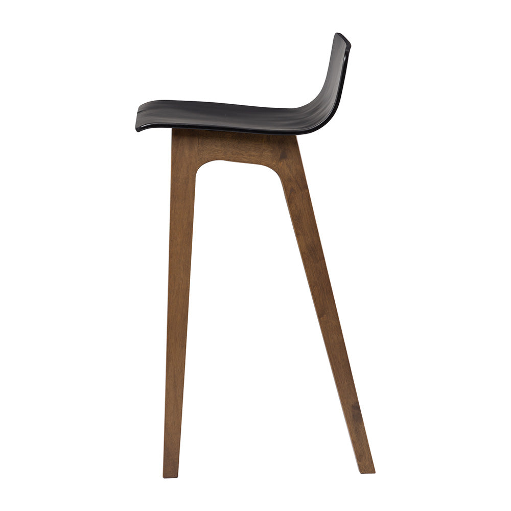 Elmhurst | Scandinavian Black Walnut Wooden Bar Stools | Black