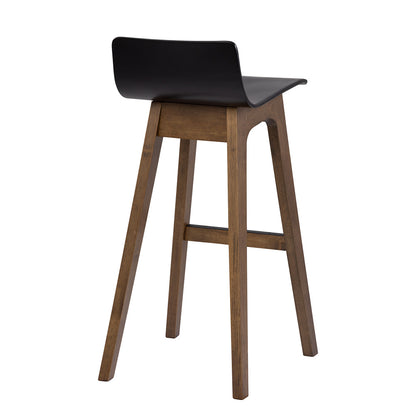 Elmhurst | Scandinavian Black Walnut Wooden Bar Stools | Black