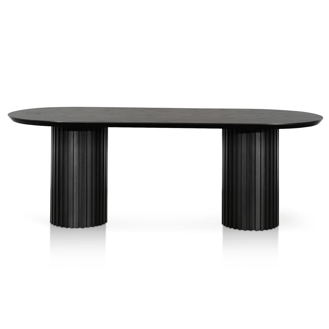 Emperor | 2.2m Black Natural Walnut Oak Rectangular Wooden Dining Table | Black