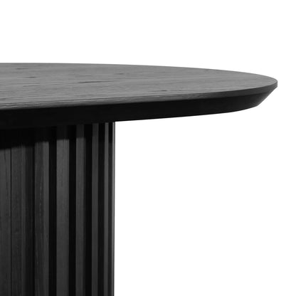 Emperor | 2.2m Black Natural Walnut Oak Rectangular Wooden Dining Table | Black