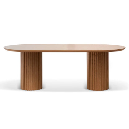 Emperor | 2.2m Black Natural Walnut Oak Rectangular Wooden Dining Table  | Natural