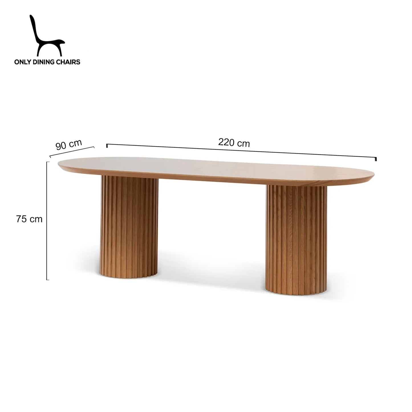 Emperor | 2.2m Black Natural Walnut Oak Rectangular Wooden Dining Table  | Walnut