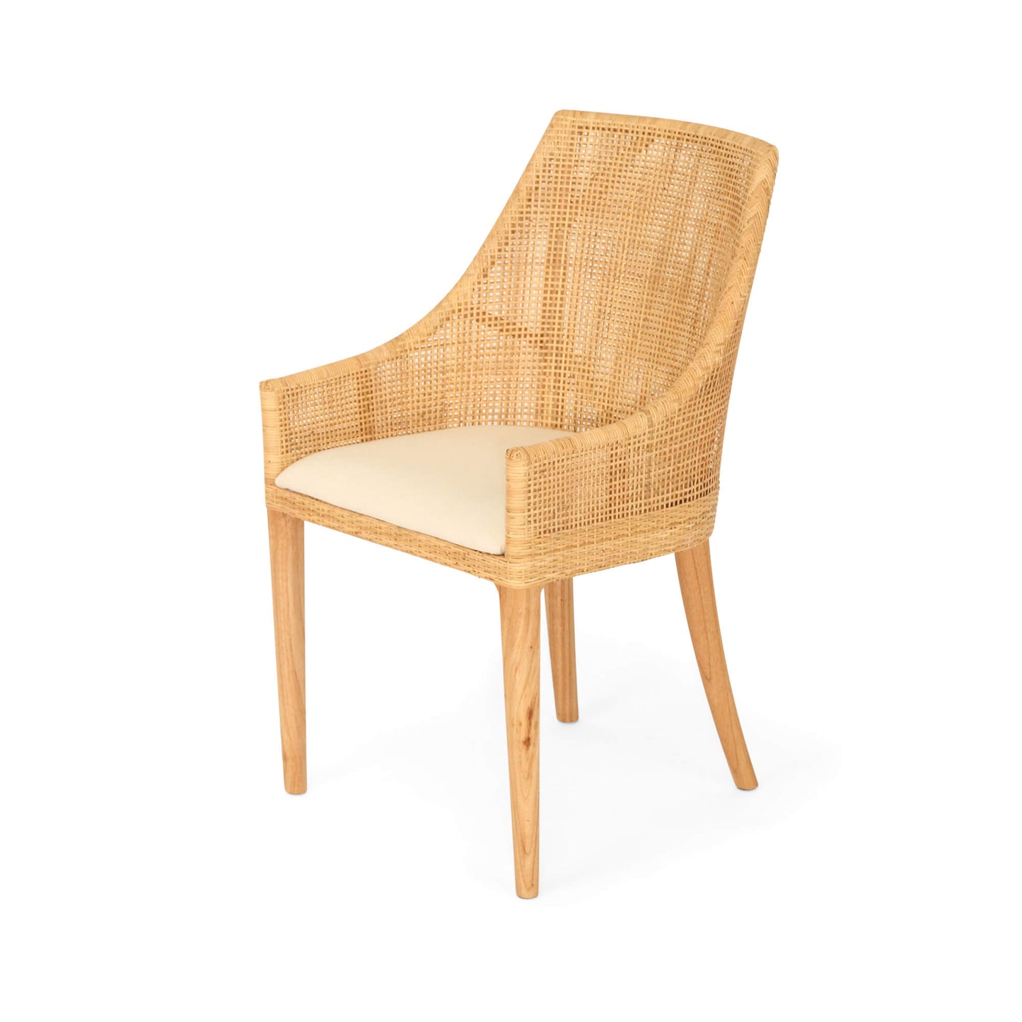 Natural Wooden Rattan Dining Chair