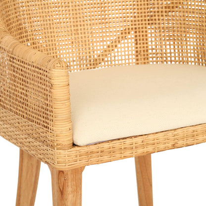 Natural Wooden Rattan Dining Chair