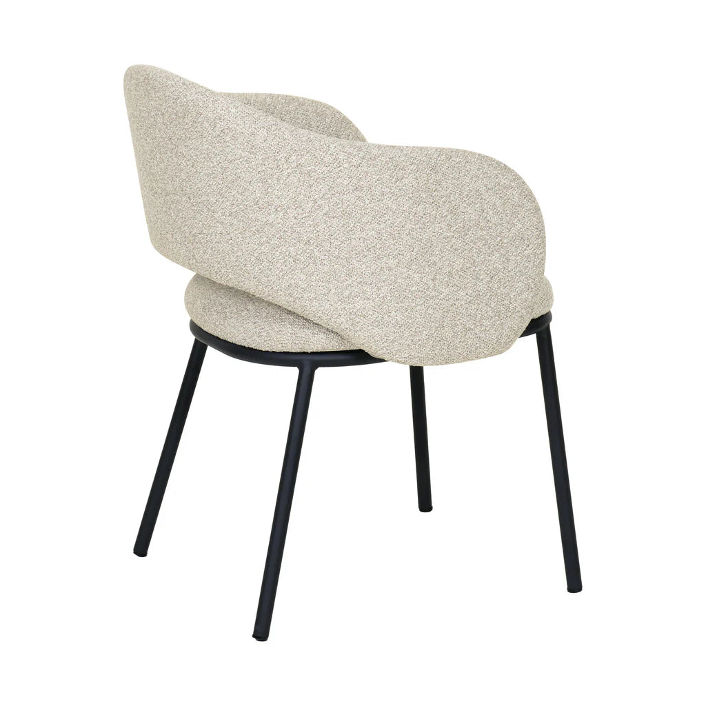 Fieldstone | Clay Grey Coastal Modern Dining Chairs With Arms | Black