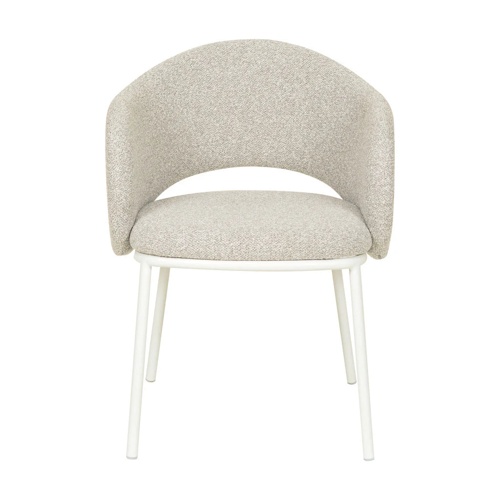 Fieldstone | Clay Grey Coastal Modern Dining Chairs With Arms | White