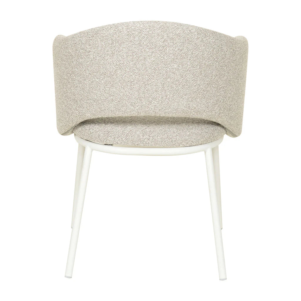 Fieldstone | Clay Grey Coastal Modern Dining Chairs With Arms | White