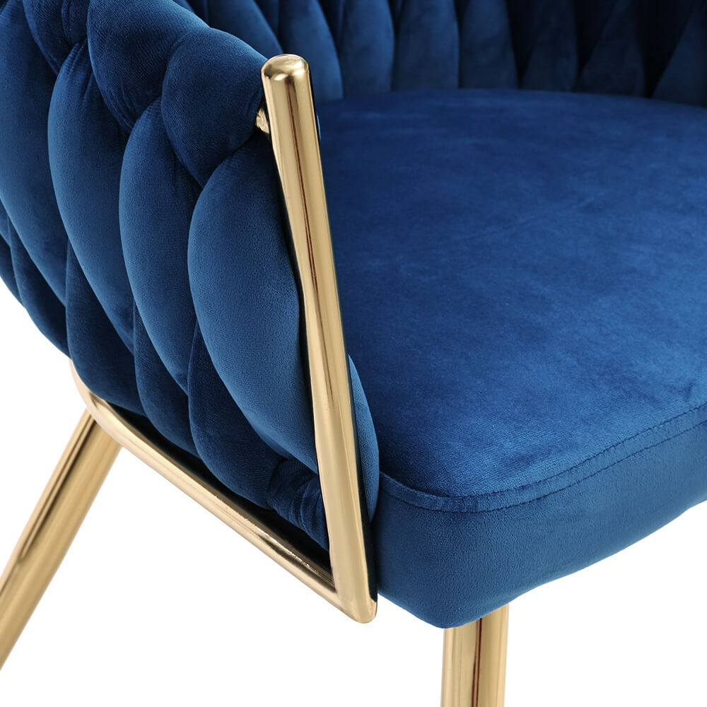 Fintona | Modern Blue Velvet Dining Chair With Arms | Blue