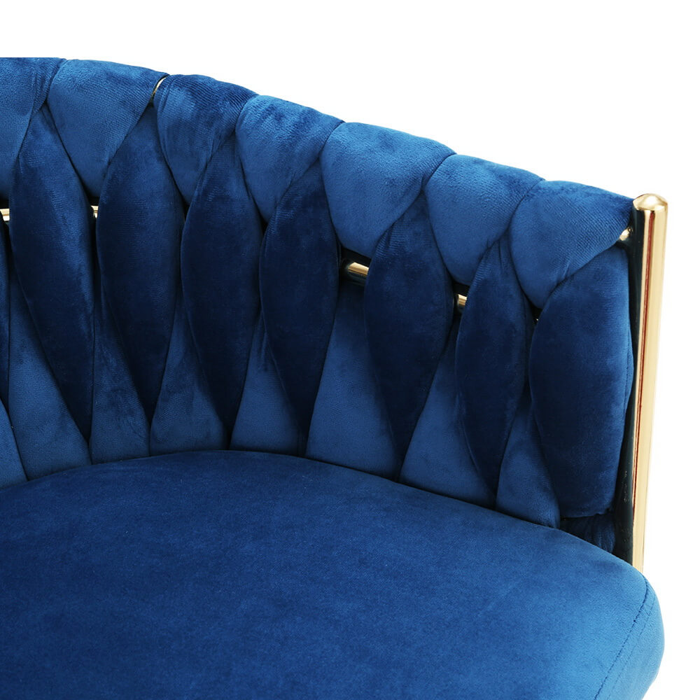 Fintona | Modern Blue Velvet Dining Chair With Arms | Blue