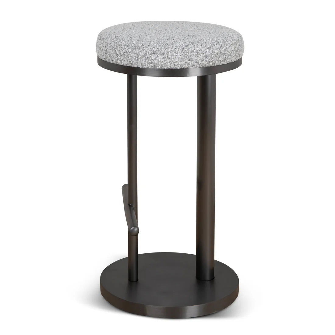 Florence | Modern Metal Fabric Boucle Bar Stools | Silver