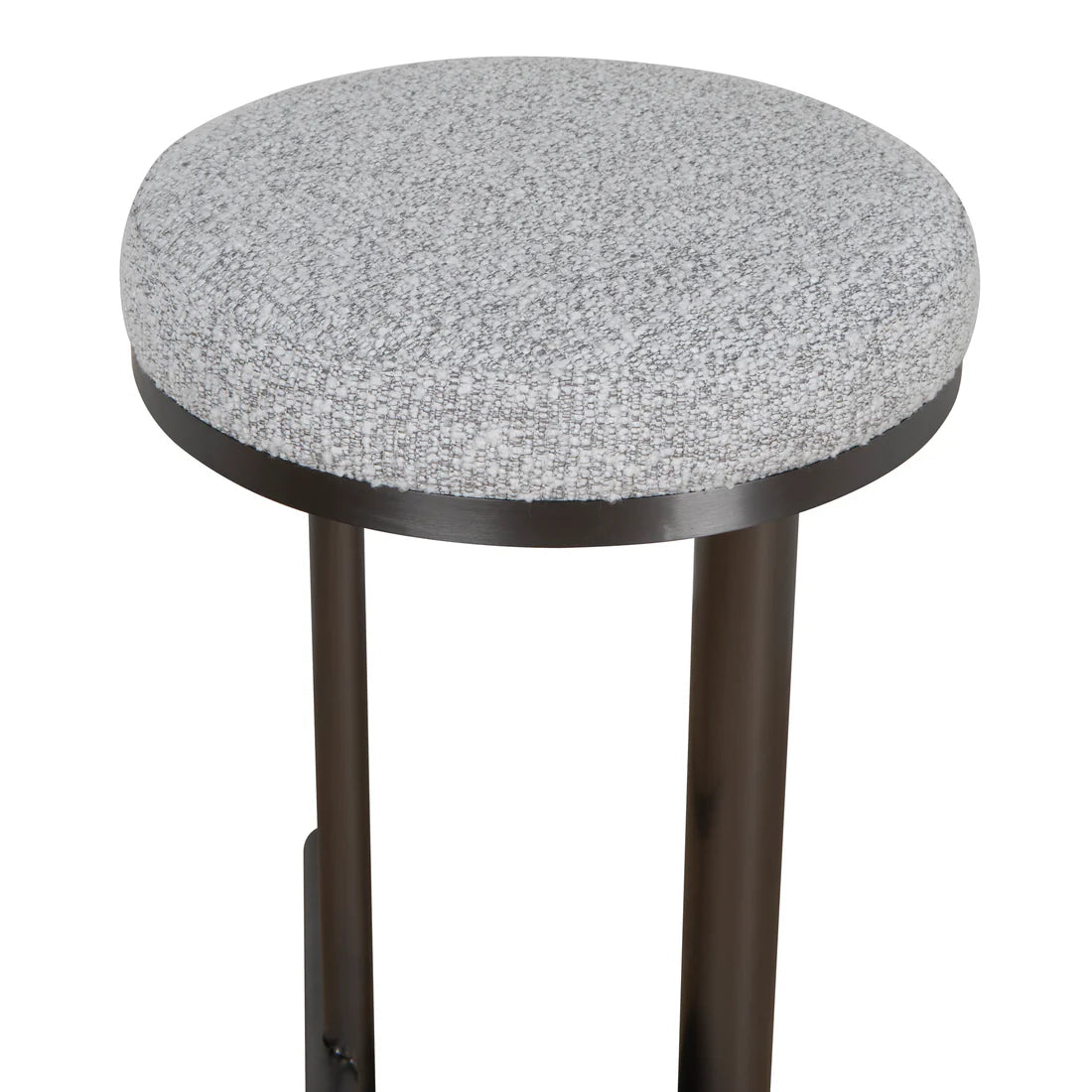 Florence | Modern Metal Fabric Boucle Bar Stools | Silver