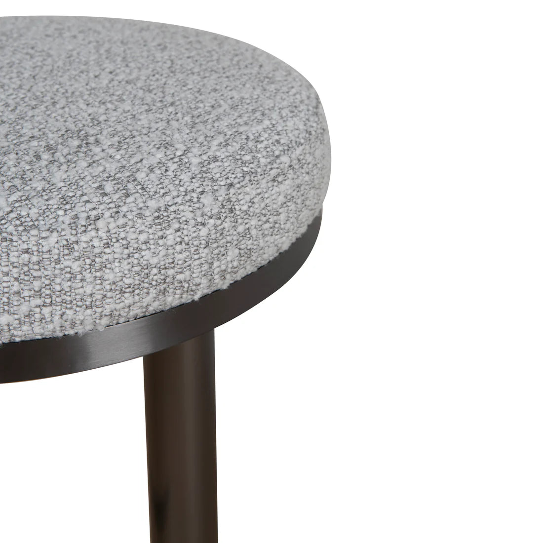 Florence | Modern Metal Fabric Boucle Bar Stools | Silver