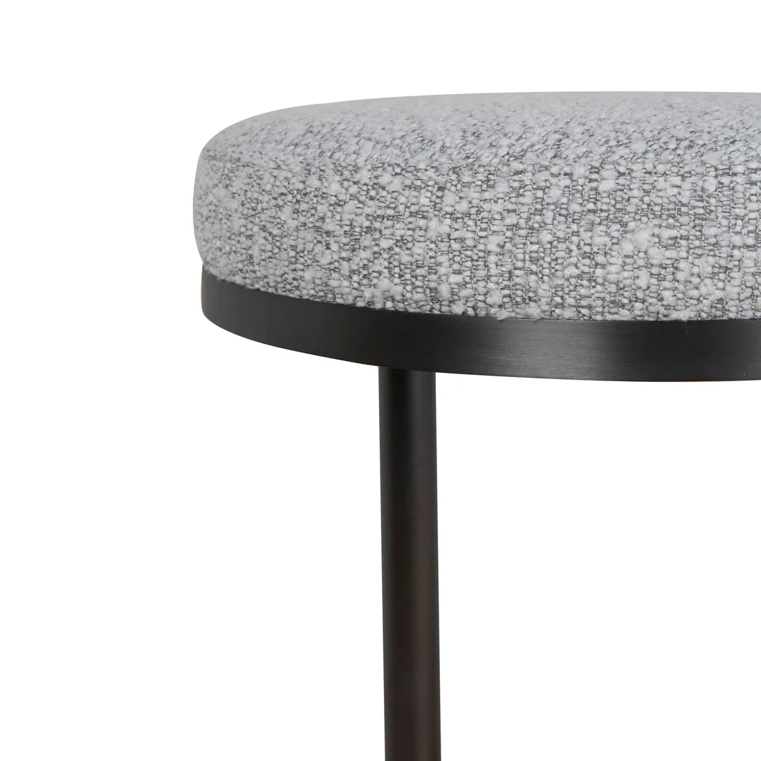 Florence | Modern Metal Fabric Boucle Bar Stools | Silver