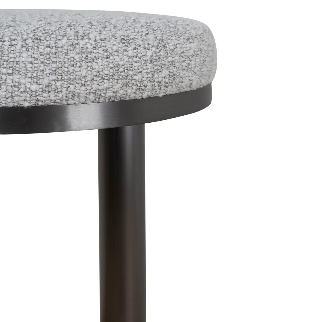 Florence | Modern Metal Fabric Boucle Bar Stools | Silver